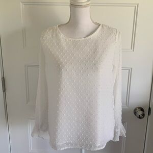 SHEIN While polkadot sheer top size Medium